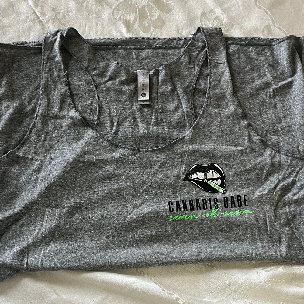 Gray Cannabis Babe Tank Top